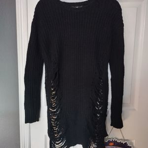Distressed Sweater Dress